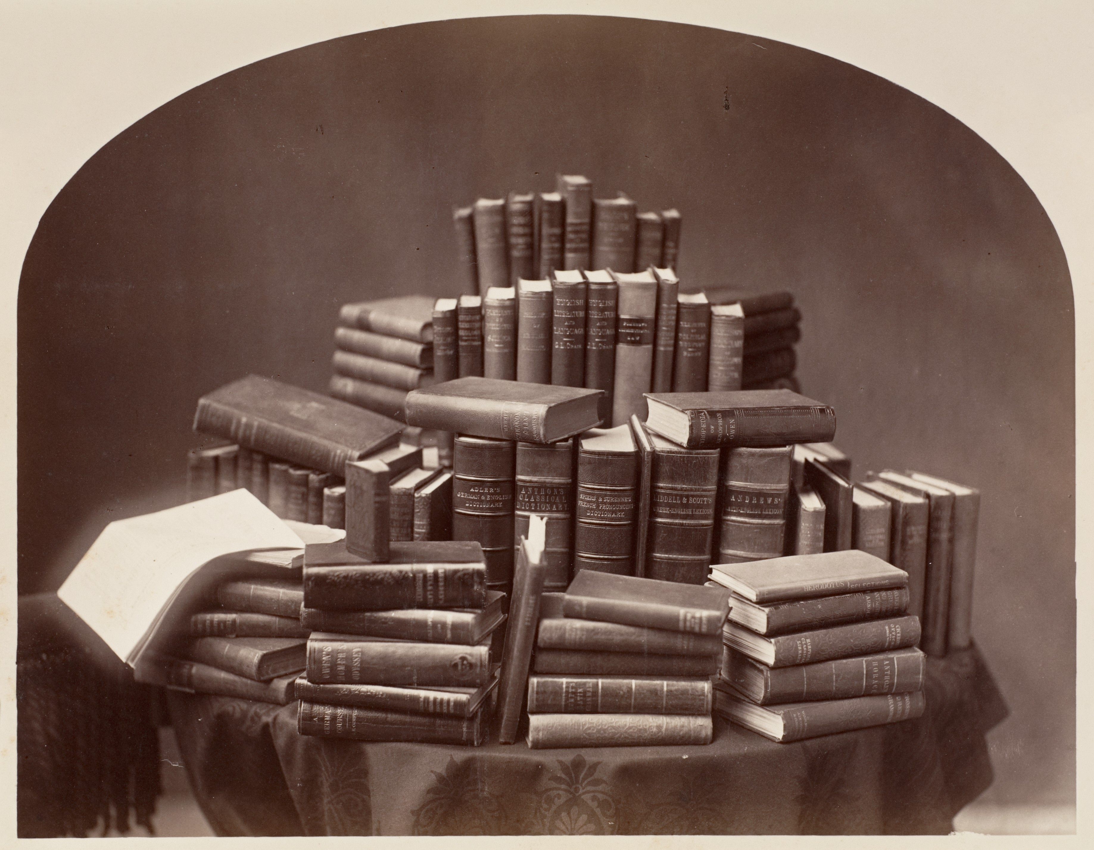 Still Life with Books, attributed to William Notman